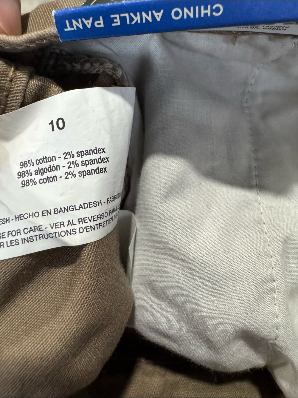 G.H. Bass & Co. Women's Cropped Straight Chinos in Brown - Picture 5 of 6
